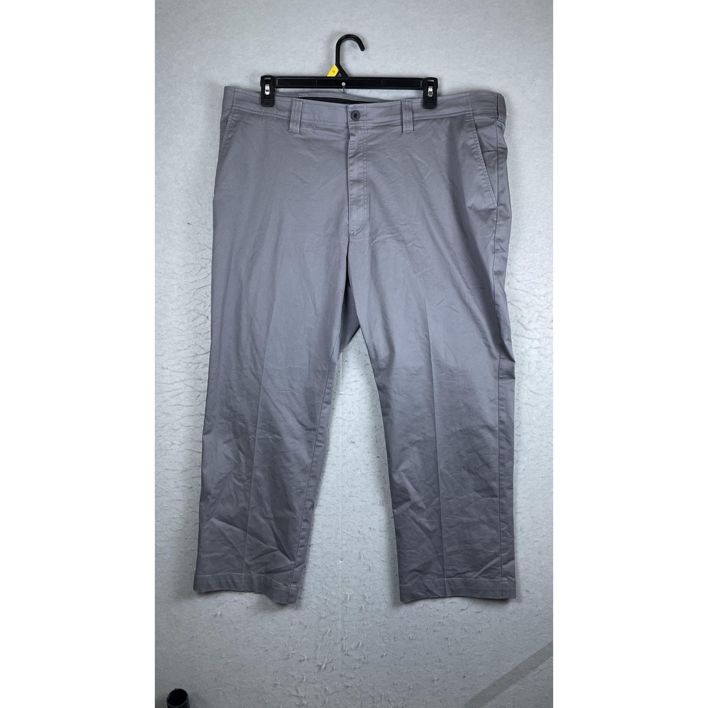 Oak Hill Pants Mens 44x28 Gray‎ Relaxed Fit Dress Slacks Big Tall Flat Front